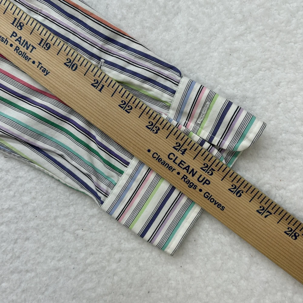 Polo Ralph Lauren Shirt Mens 15.5 34/35 Durham Multicolor Striped Vintage 90s